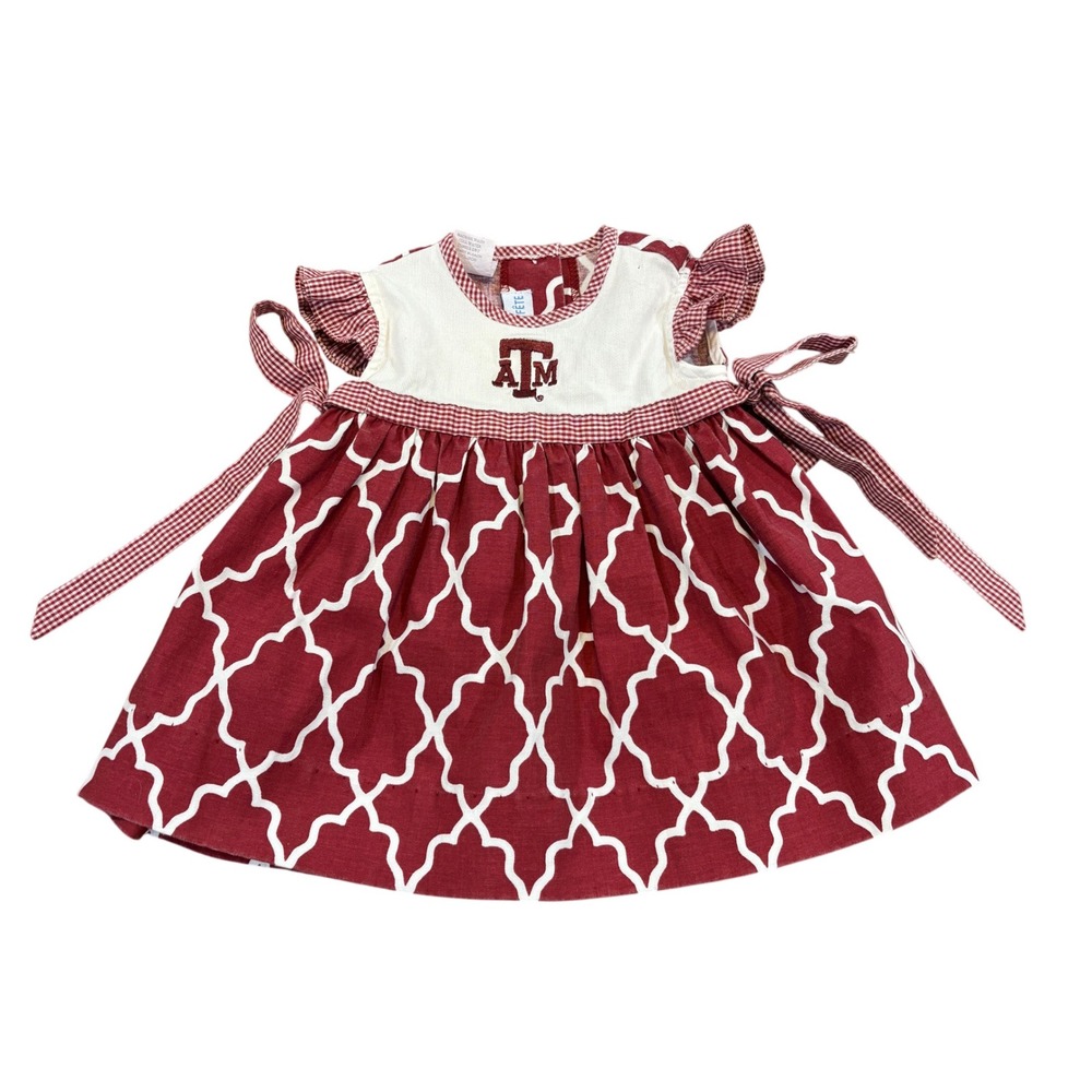 Vive La Fete Texas A&M Baby Dress 3M Maroon Embroidered Aggies Game Day Outfit